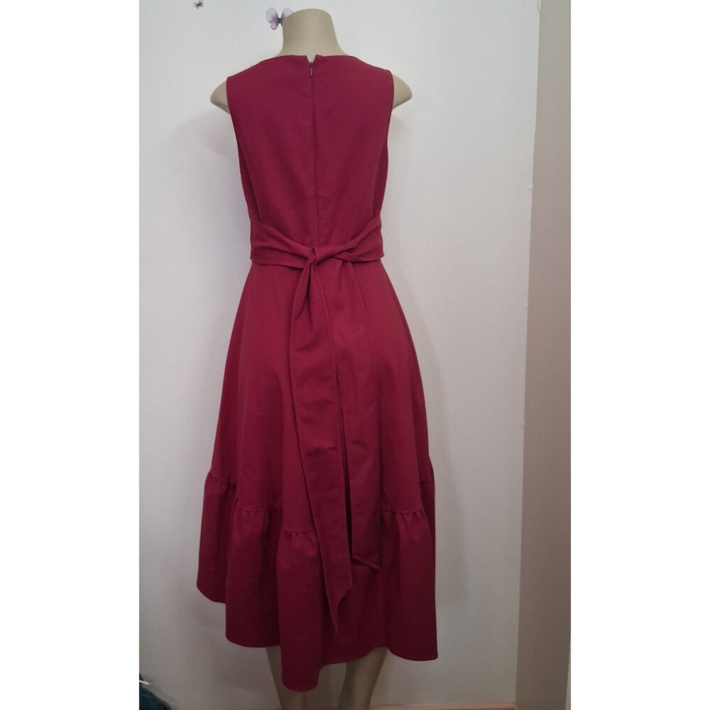 Mark & James Badgley Mischka Hot Pink Asymmetrical Hem Dress Midi Size 8 Pockets - Picture 3 of 12